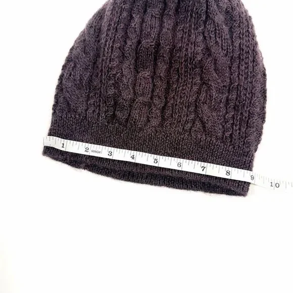 All Saints Dark purple slouch wool Knit Beanie - www  display picture 3